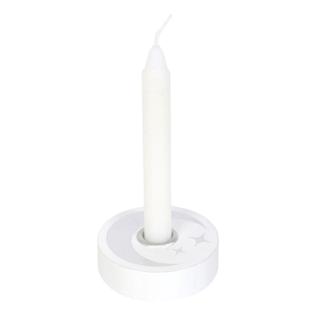 Moon Spell Candle Holder White