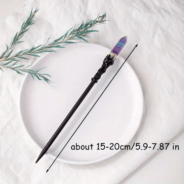 Rainbow Fluorite Crystal Wand & Candle Carver