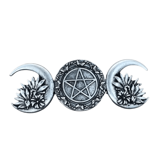 Triple Moon Pentacle Hair Clip