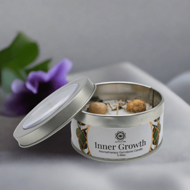 Inner Growth Gemstone Candle with with Mint