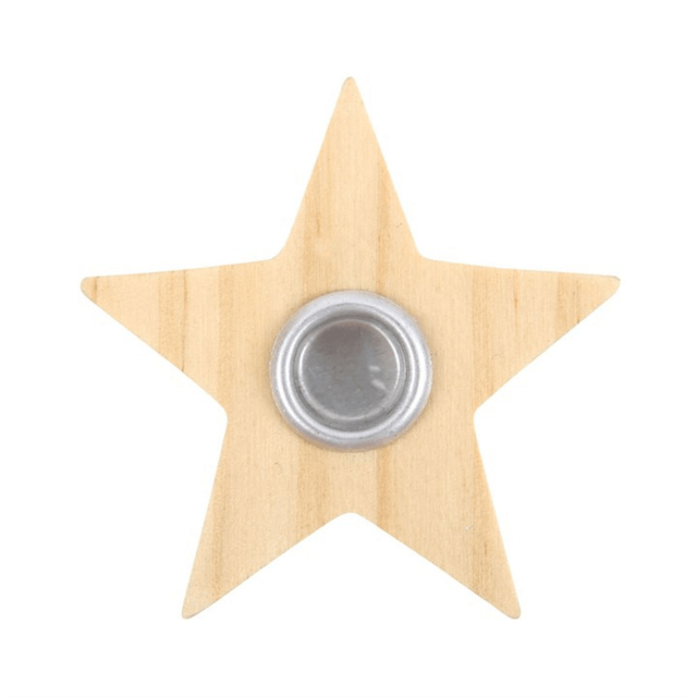 Star Spell Wooden Candle Holder