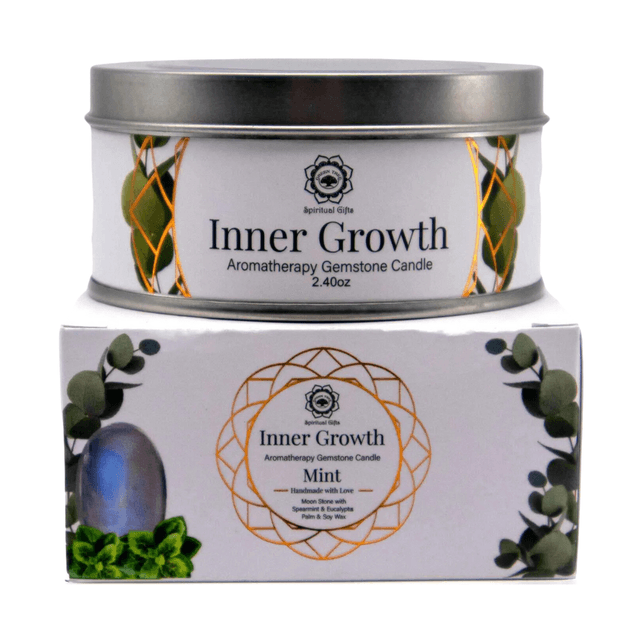 Inner Growth Gemstone Candle with with Mint