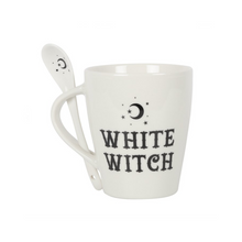 Load image into Gallery viewer, White Witch Mug and Spoon Set
