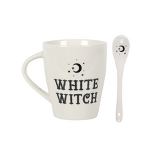 Load image into Gallery viewer, White Witch Mug and Spoon Set
