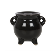 Load image into Gallery viewer, Triple Moon Cauldron Ceramic Incense Holder
