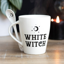 Cargar imagen en el visor de la galería, White Witch Mug and Spoon Set
