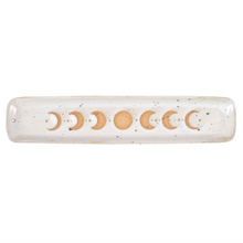 Cargar imagen en el visor de la galería, Moon Phase Ceramic Ash Catcher - Handmade Stoneware Incense Holder
