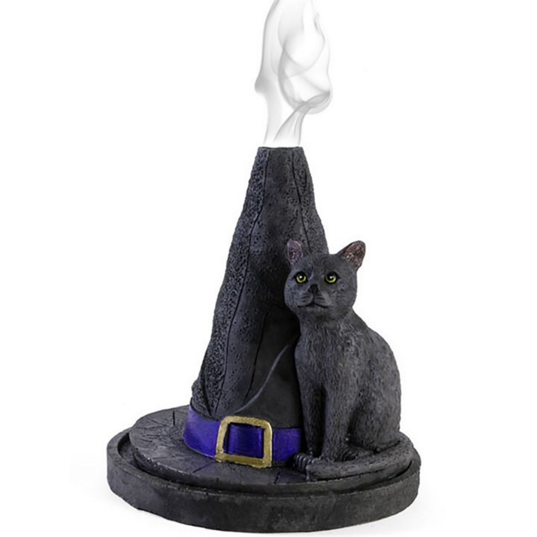 Lisa Parker Witch Hat Cat Incense Burner - Mystical Home Decor