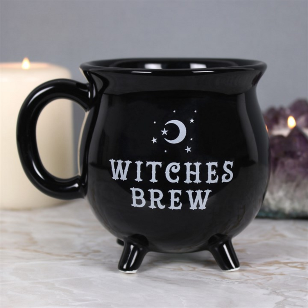 Witches Brew Cauldron Mug - Magical Black Ceramic