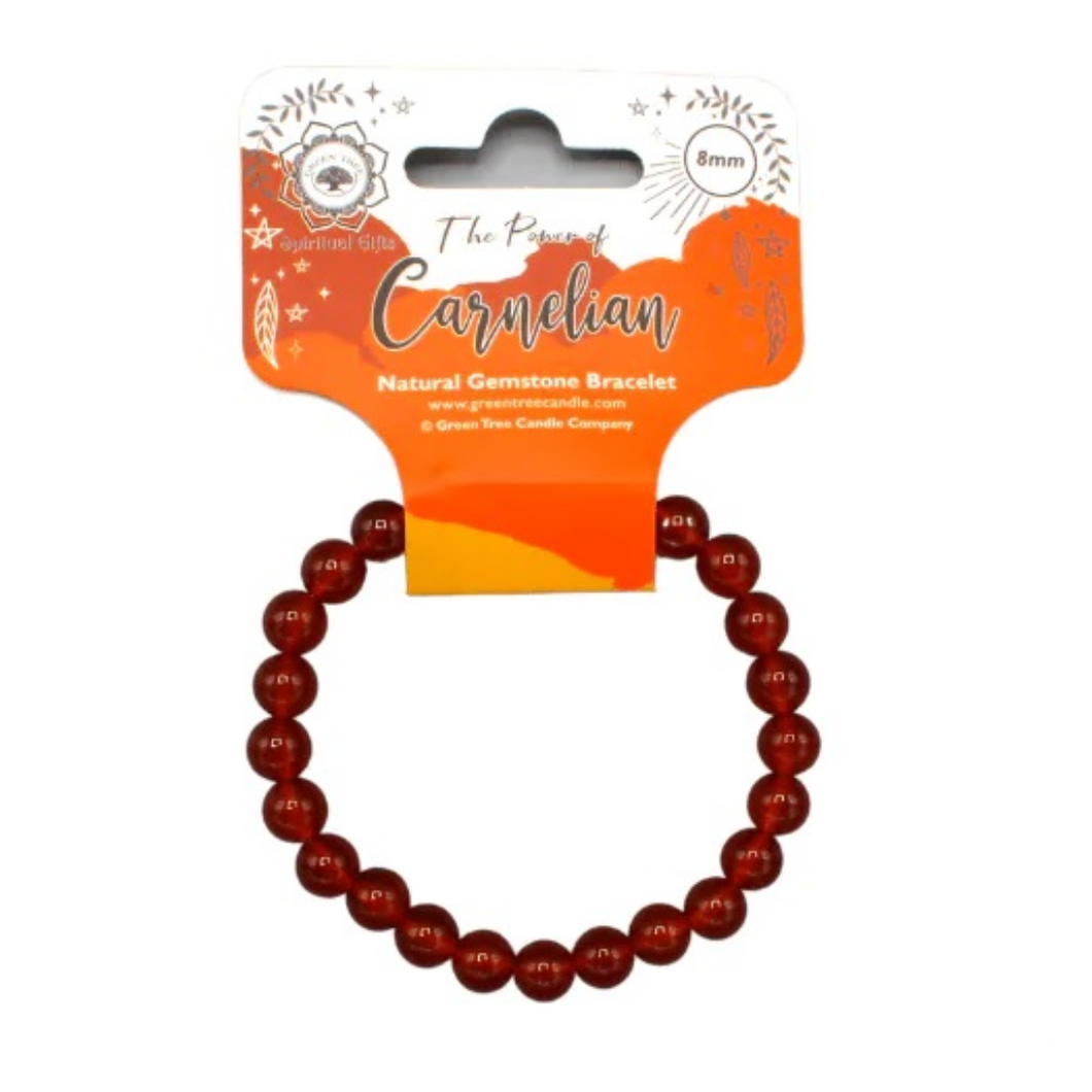 Carnelian 8mm Bead Bracelet
