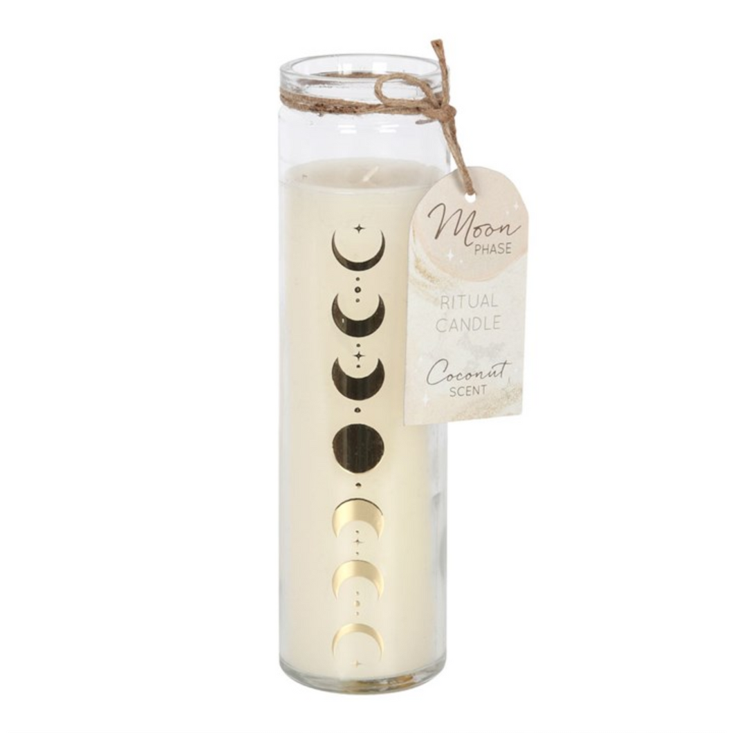 Manifesting Magic: Moon Phase Coconut Tube Candle