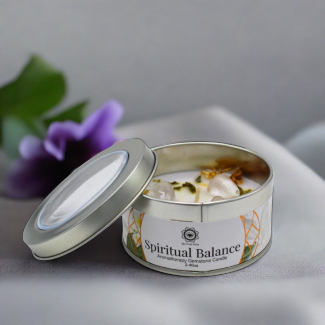 Spiritual Balance Gemstone Candle with Jasmine Scent