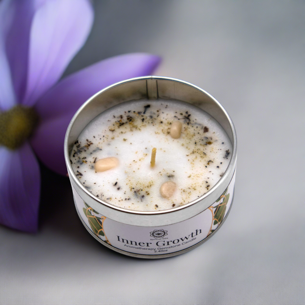 Inner Growth Gemstone Candle with with Mint