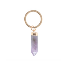 Cargar imagen en el visor de la galería, Amethyst Crystal Point Keyring
