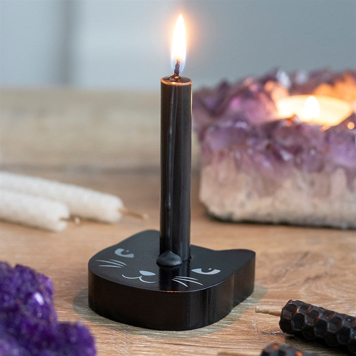 Whimsical Black Cat Spell Candle