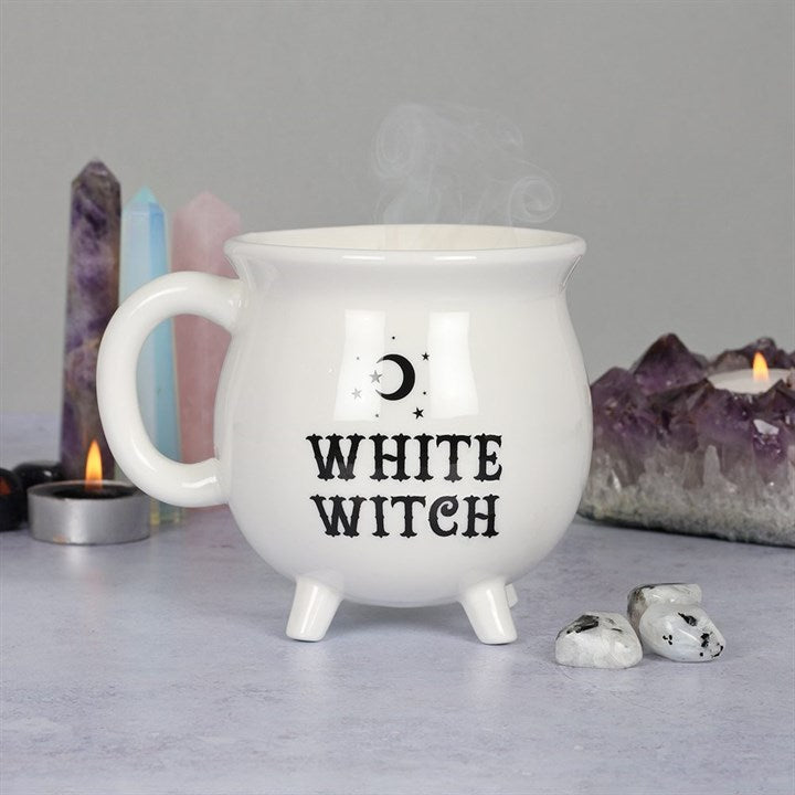 Enchanting White Witch Cauldron Mug - Embrace Your Inner Magic