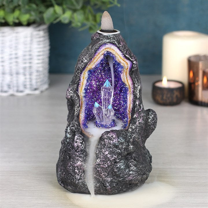 Glowing Crystal Cave Backflow Incense Burner - Illuminate Your Space